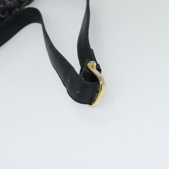 CELINE C Sulky Shoulder Bag Canvas Navy Gold - Picture 7 of 12